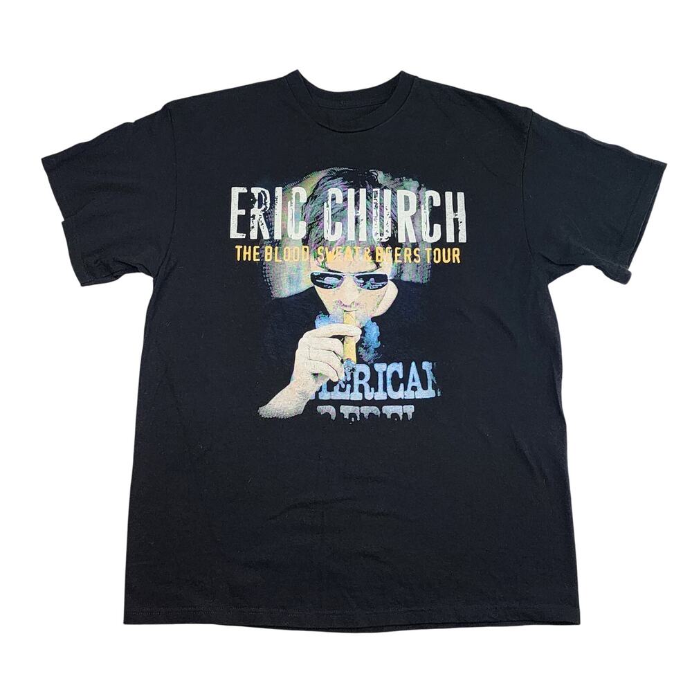 Eric Church "Blood Sweat & Beers Tour" T-Shirt Size Large Black
